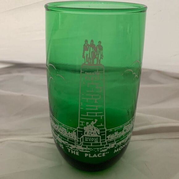 Vintage This Is The Place Monument Utah Green Souvenir Drinking Glass - Picture 1 of 6